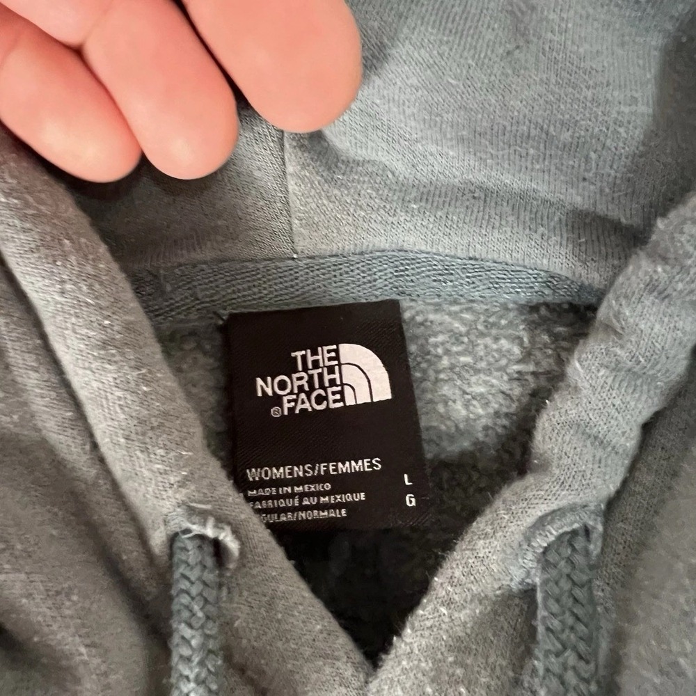 The North Face Hoodie Womens Large Gray Logo Pullover Sweatshirt - Picture 6 of 8